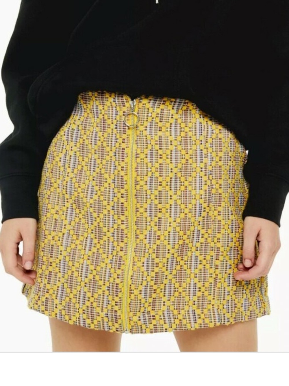 Yellow Patterned Mini Skirt | Topshop